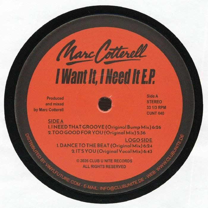 Marc Cotterell — I Want It, I Need It E.P. cover